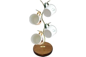 Coffee Mug Holder, Countertop Mug Tree, Coffee Pod Holder with Mug Rack, Coffee Counter Bar Accessory & Kitchen Organizer