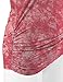 Lock and Love WT1112 Womens V Neck 3/4 Sleeve Tie Dye Drape Dolman Top with Side Shirring XXL CORAL