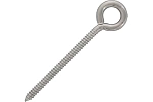 E-RIGGING HAAS Stainless 1/2" x 6" Stainless Steel Lag Eye Bolt, Threaded Lifting Ring, Marine Grade