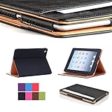 I4UCase Apple iPad 9.7 Inch 2018(6th Generation) Case - Soft Leather Stand Folio Case Cover for iPad 9.7 Inch, with Multiple Viewing angles, Auto Sleep/Wake, Document Card Pocket (Black)