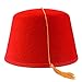 Funny Party Hats Fez Hat - Red Fez Hat with Gold Tassel – Red Fez Hat - Turkish Hats – Aladdin Costume