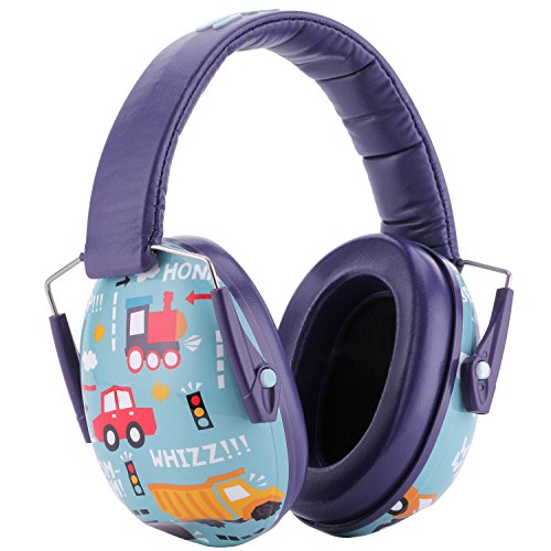 Snug Kids Earmuffs/Hearing Protectors - Adjustable Headband Ear Defenders For Children and Adults (Vroom)