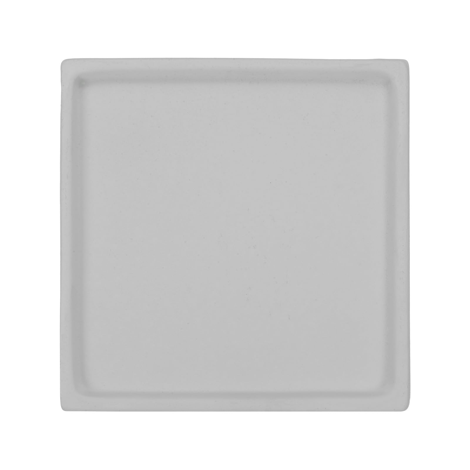 M METERXITY Ceramic Plant Saucer, 5 Inch Plant Water Catcher Tray, Plant Pot Saucers for Indoor/Outdoor Plants/Flower Drainage Drip Water Tray [Square Light Gray]