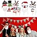 LLOP Christmas Props, 66 Pieces Christmas Photo Booth Props Kit, DIY Xmas Decorations Party Favors Supplies Years Children Birthday, Pose Sign Santa Claus Deer Horn Hat