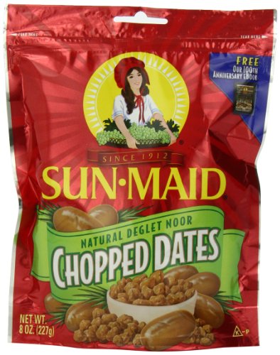 Sun-Maid California Chopped Dates | Resealable Bag | 8 Ounce | Whole Natural Dried Fruit | No Artificial Flavors | Non-GMO 8 Ounce (Pack of 5)