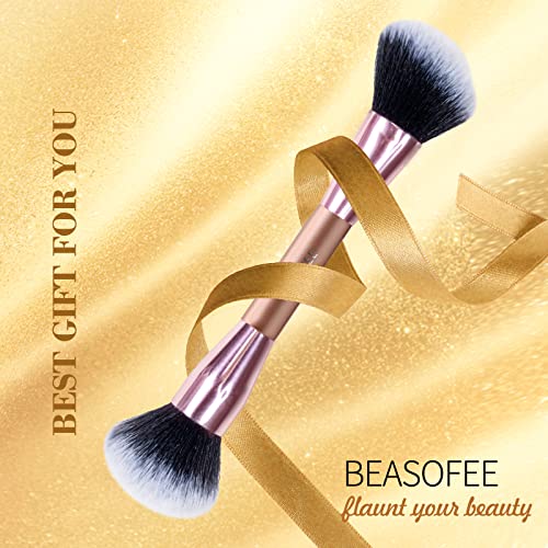 Contour Makeup Brush, Double Ended Bronzer Brush Foundation Makeup Brushes for Blending Liquid Powder Concealer Cream Cosmetics Blush Contour Brush