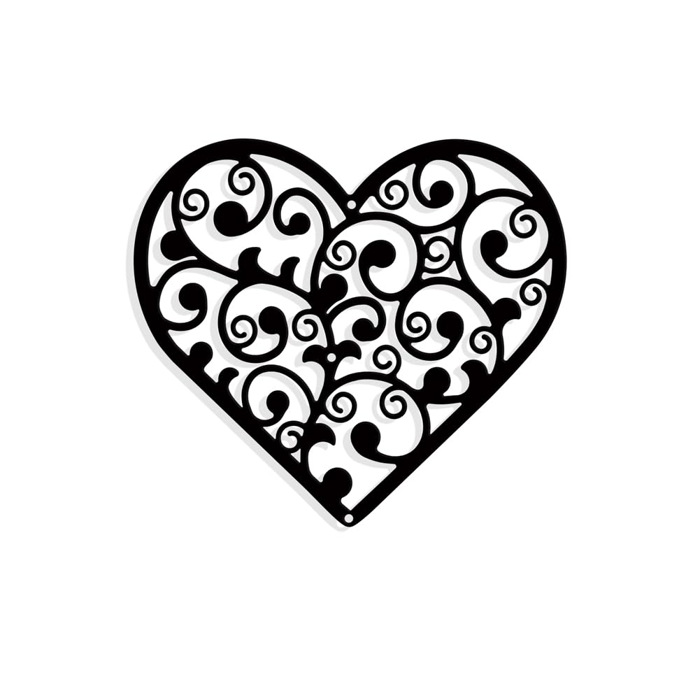 NBEADS Heart Vine Metal Wall Art Decor, Matte Style Wall Hanging Decor Silhouette Wall Art for Home Garden Hotel Office Wall Festival Decoration Gift, 22.6x25cm