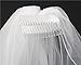 TBNA Bridal 2 Tiers Ivory Tulle Edge Bridal Veil Wedding Veil for Bride