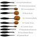 Beauty Kate Oval Makeup Brush Professional Set of 10pcs Make up Toothbrush Foundation Powder Blush Facial Blending Brushes (Black)