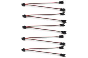 Vrabocry 5pcs 15cm 3pin SM Splitter JST Connector 1 to 2 Male and Female for WS2812B WS2811 SK6812 LED Strip Lights