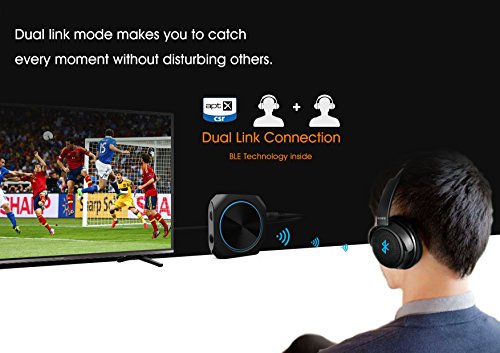 Zoweetek 2-in-1 Bluetooth 4.1 Transmitter and Receiver, Aptx Low latency 3.5mm and RCA Wireless Audio Adapter - Thumbnail 5