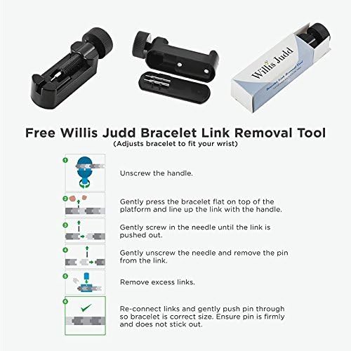 Mens Carbon Fibre Titanium Magnetic Bracelet Adjustable Included By Willis Judd, Black, 8.5 inches - Image 5