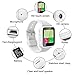 Curved Touch Screen Bluetooth Smart Watch with Camera, Unlocked Watch Cell Phone Waterproof Smartwatch Phone for Android IOS Samsung IPhone Men Women Kids Girls (White)