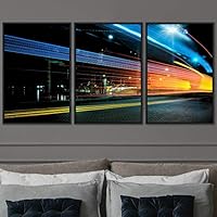 3 Piece Framed Canvas Wall Art Colorful Industrial Lights Canvas Prints Home Artwork Decoration for Living Room,Bedroom - 16