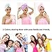 Lili 3 Pack Hair Towel Wrap Turban Microfiber Drying Bath Shower Head Towel with Buttons, Quick Magic Dryer, Dry Hair Hat, Wrapped Bath Cap (D001)