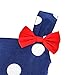 LY95 Girls Dress Cartoon Navy Blue Dot Bow Tie Summer Size 8