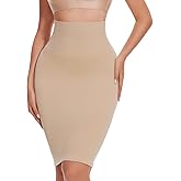 JOYSHAPER Half Slip Skirt for Women Under Dresses Tummy Control Shapewear Dress Slip with Built-in Thong