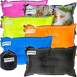 Camping Pillow / Inflatable Air Pillow-- 20in x 12in, 10.5oz, Self Inflating, Compressible-- Best for Outdoor Trips, Backpacking, Hiking, Beach, Travel, Motorcycle, Car -- By ONWEGO