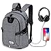 Dr.meter Business Laptop Backpack, Anti Theft Waterproof Travel Laptop Backpack with USB Charging Port & Headphone Interface for College Travel Backpack Designed for 17-inch Notebook, Grey
