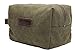 IBLUE Canvas Leather Travel Toiletry Organizer Shaving Dopp Kit Cosmetic Makeup Bag,#B4 (Army green)