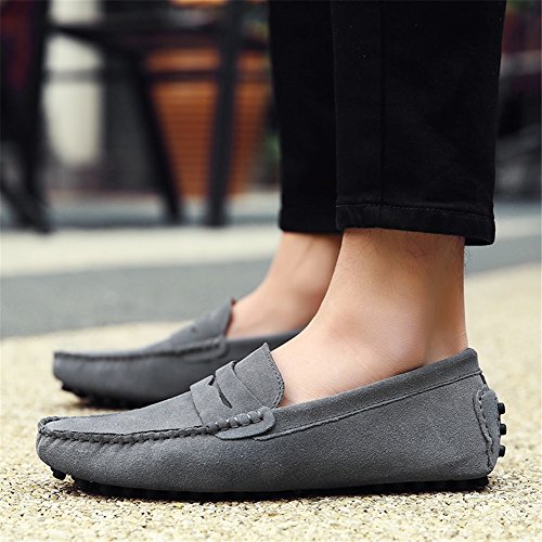Men's Shoes Suede Leather Formal Shoes Light Soles Loafers & Slip-Ons for Casual Office & Career Outdoor Navy Blue Green Khaki Royal Blue (Color : G, Size : 38)