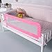 BABY JOY Bed Rails for Toddlers, 59'' Extra Long, Swing Down Bed Guard w/Safety Straps, Folding Baby Bedrail for Kids Twin, Double, Full Size Queen & King Mattress (Pink, 59-Inch)