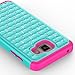 Galaxy A5 (2016 Release) Case, TownShop Pink/Turquoise Spot Diamond Studded Bling Crystal Rhinestone Dual Layer Hybrid Cover Silicone Rubber Skin Hard Case for Samsung Galaxy A5/ A510F (2016)