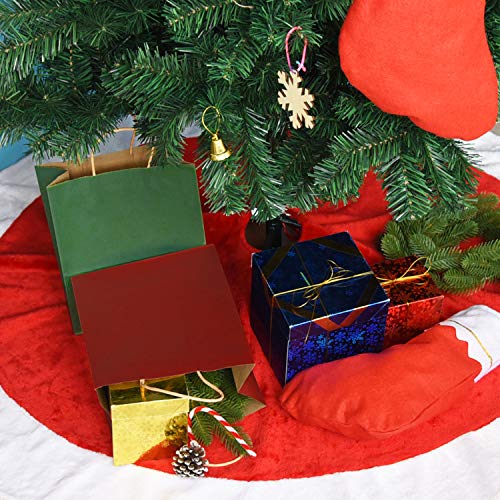 Livder 24 Pieces Christmas Gift Bag, Red Green Kraft Paper Bags with Handles (8.66 x 6.3 x 3.15 Inches) - Thumbnail 6