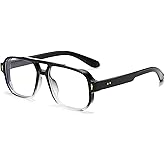 PORADAY Blue Light Blocking Glasses for Women Men 70s Retro Square Aviator Eyeglasses Rectangle Computer Eyewear