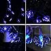Waterproof 30 LED Bat Solar Outdoor String Halloween Lights Set with 20-Feet Black Wire (Blue)
