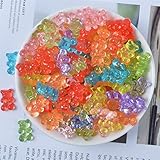 Huilier 12Pcs Mini Bear Beads Rubber Soft Slime Charms Plasticine Slime Accessories Beads for Crystal Mud Fluffy Slime