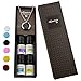 Wild Essentials Greek Key Necklace Essential Oil Diffuser Kit with Lavender, Lemongrass, Peppermint, Orange Oils, 12 Refill Pads, Calming Aromatherapy Gift Set, Customizable Color Changing, Perfume