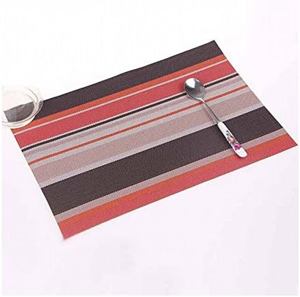 Fashion New Coaster Chromatic Stripe Eat Mat Western style Food Table Mats Pvc Plastic Weaving Insulation