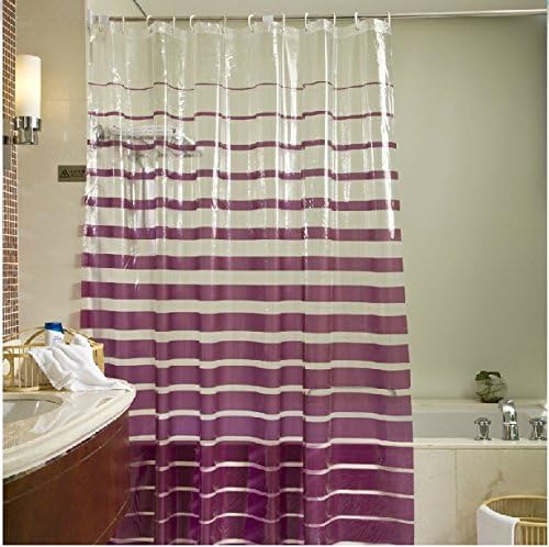 High Grade Thinken PVC Shower Curtain Waterproof Mouldproof Purple Stripes Curtain Luxury Decor,Custom Shower Curtain£¬Bathroom Home Decor,Whimsical Curtain72x80inch(180x200CM)