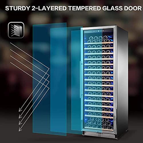 BODEGA 24 Inch Wine Cooler, 176 Bottles Wine Refrigerator with High