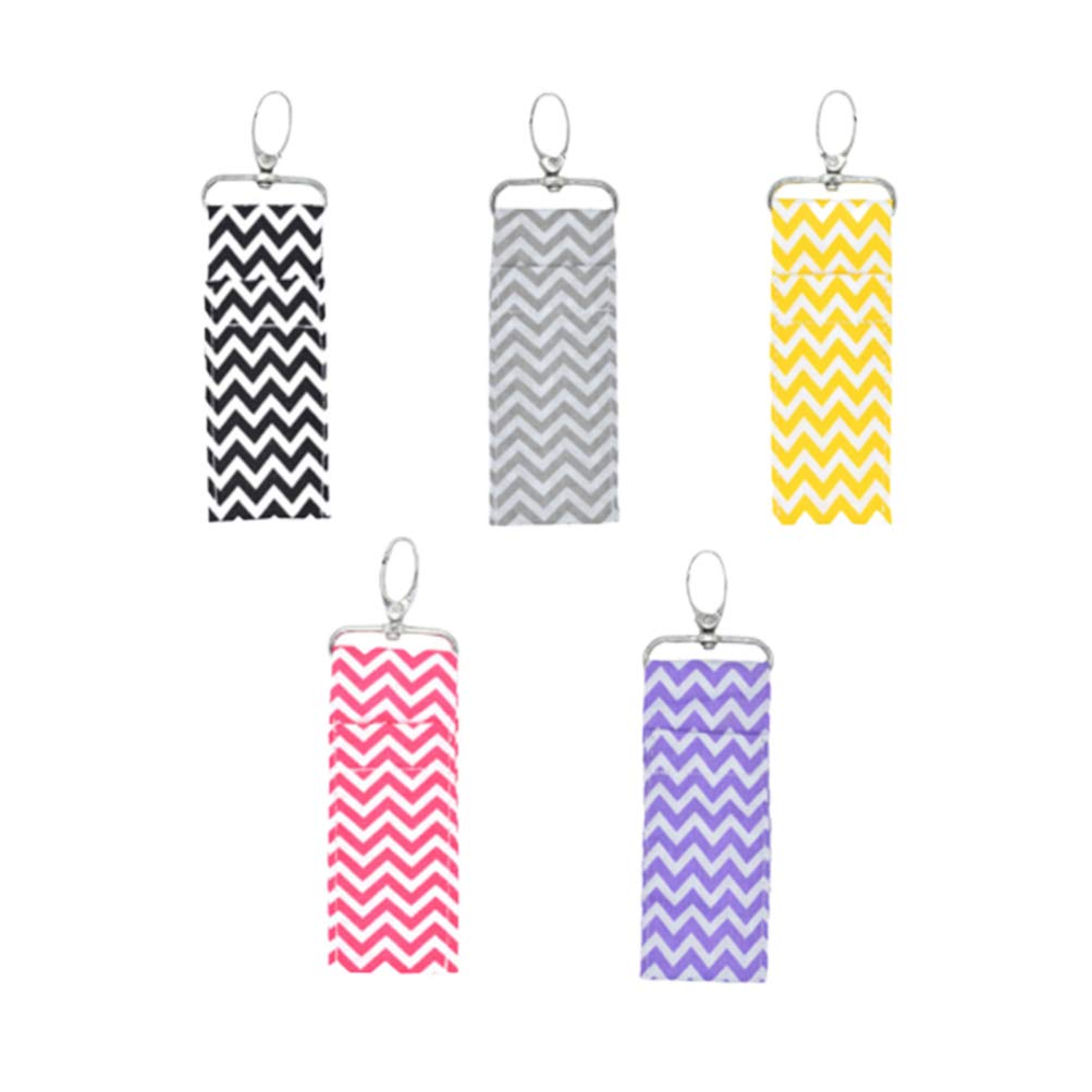 Lurrose 5Pcs Lipstick Holder Key Chain Portable Lip Gloss Balm Case Bag Key Holder Key Ring for Girls Woman
