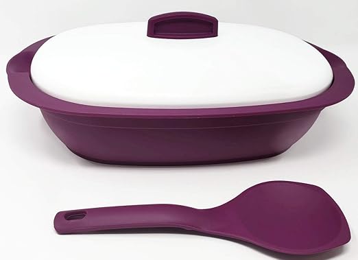 Tupperware legado cubierto servir plato para microondas rojo ...
