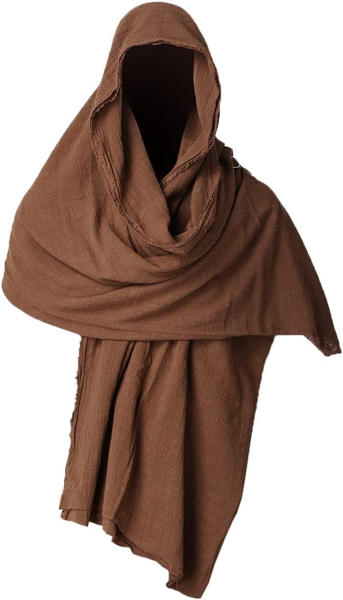 GRACEART Post Apocalyptic Shawl Shaman Cowl With Brooch Pin (Brown)(Size: One size) — image 1