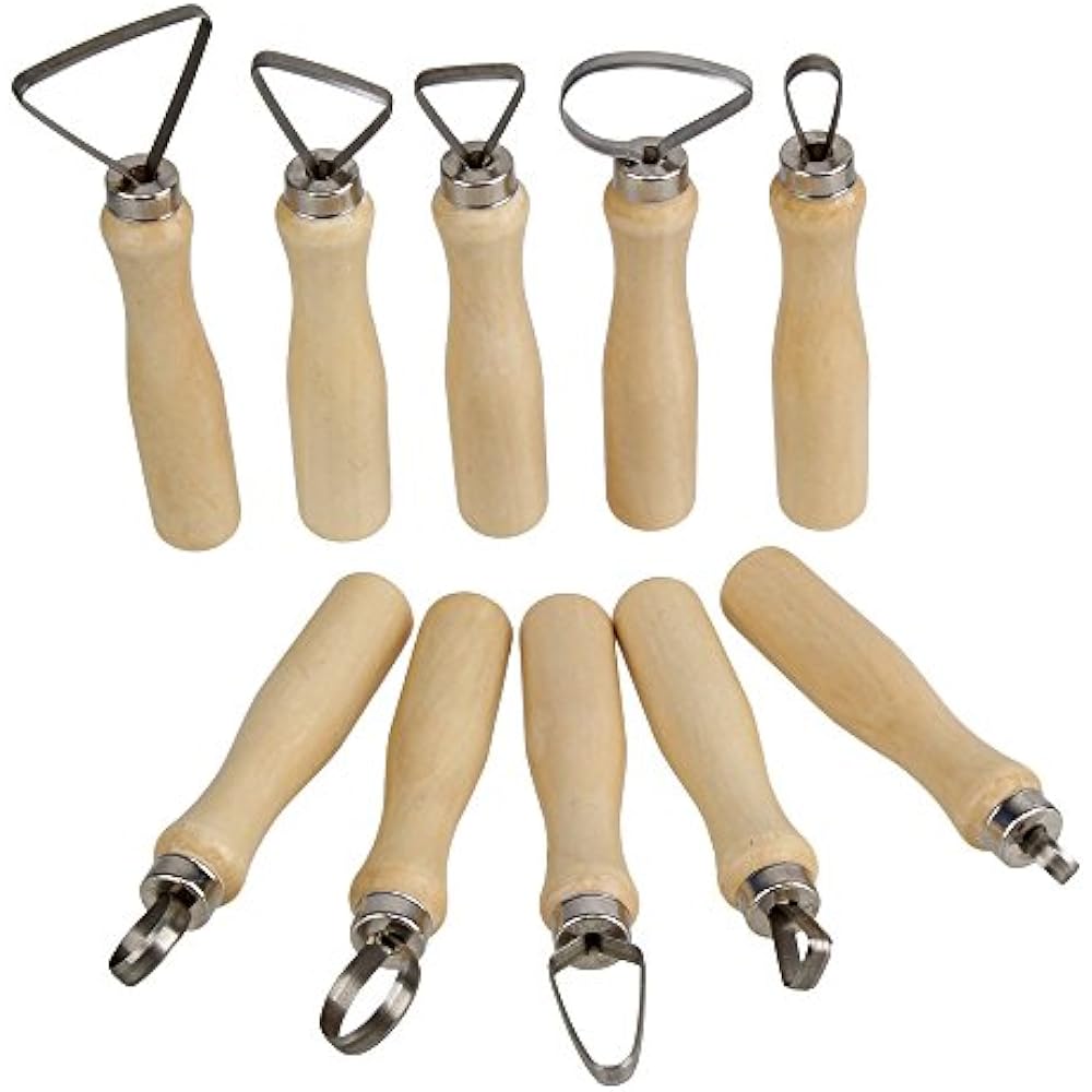 Stainless Steel Ceramic & Pottery Tools Wooden Thick Handle Flat Wire