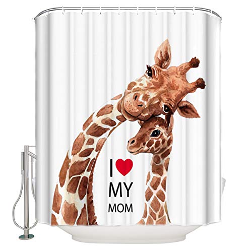 Giraffe Mother & Son Bath Curtain