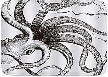 Mesllings - Alfombra de baño con diseño de pulpo, monstruo marítimo