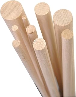 Gedotec Buchenrundstab 8 mm Bastelstäbe glatt aus BUCHE | Länge der Rundstäbe 1000 mm | stabile & hochwertige Holzstäbe aus Buchenholz | Made IN Germany | 10 Stück - Rundhölzer zum Basteln & Garten