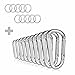 10 PCS 3" Aluminum Carabiner Keychain Clip with Keyrings, Light Durable D Ring Round Shape Nonlocking Caribeaner Hook Buckle Super Strong Large Carabiner for Outdoor EDC Key Chain Ring