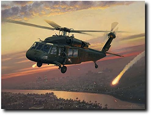 Returning Fire by William S. Phillips - Sikorsky UH-60 Black Hawk - Canvas