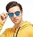 Flowertree Rs5141 Browline 47mm Sunglasses (M-black+blue)