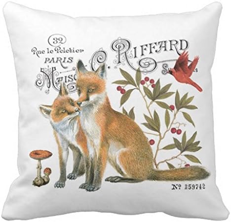 Modern Vintage Woodland Fox Pillow Case