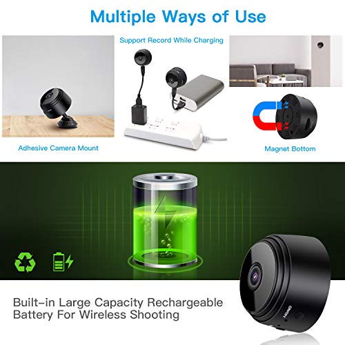 Spy Camera, Wireless Hidden HD 1080P Mini Portable Home Security Battery Powered Covert Nanny Cam, Small Indoor WiFi Video Recorder- Motion Activated/Night Vision Remote Monitor Phone App