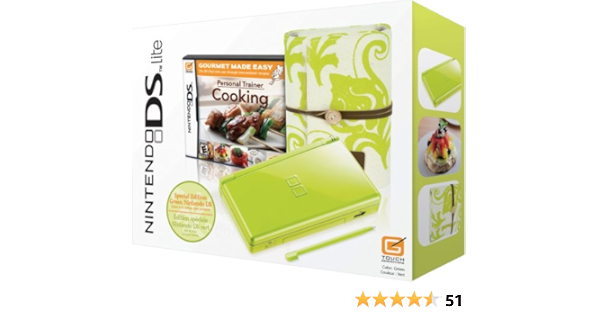 Amazon Com Nintendo Ds Lite Green Spring Bundle W Personal Trainer Cooking Video Games