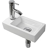 Wall Hung Basin Sink Small Bathroom Sink Rectangle Ceramic Wash Basin ...