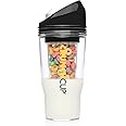 CRUNCHCUP XL Black - Portable Plastic Cereal Cups for Breakfast On the Go, To Go Cereal and Milk Container for your favorite Breakfast Cereals, No Spoon or Bowl Required